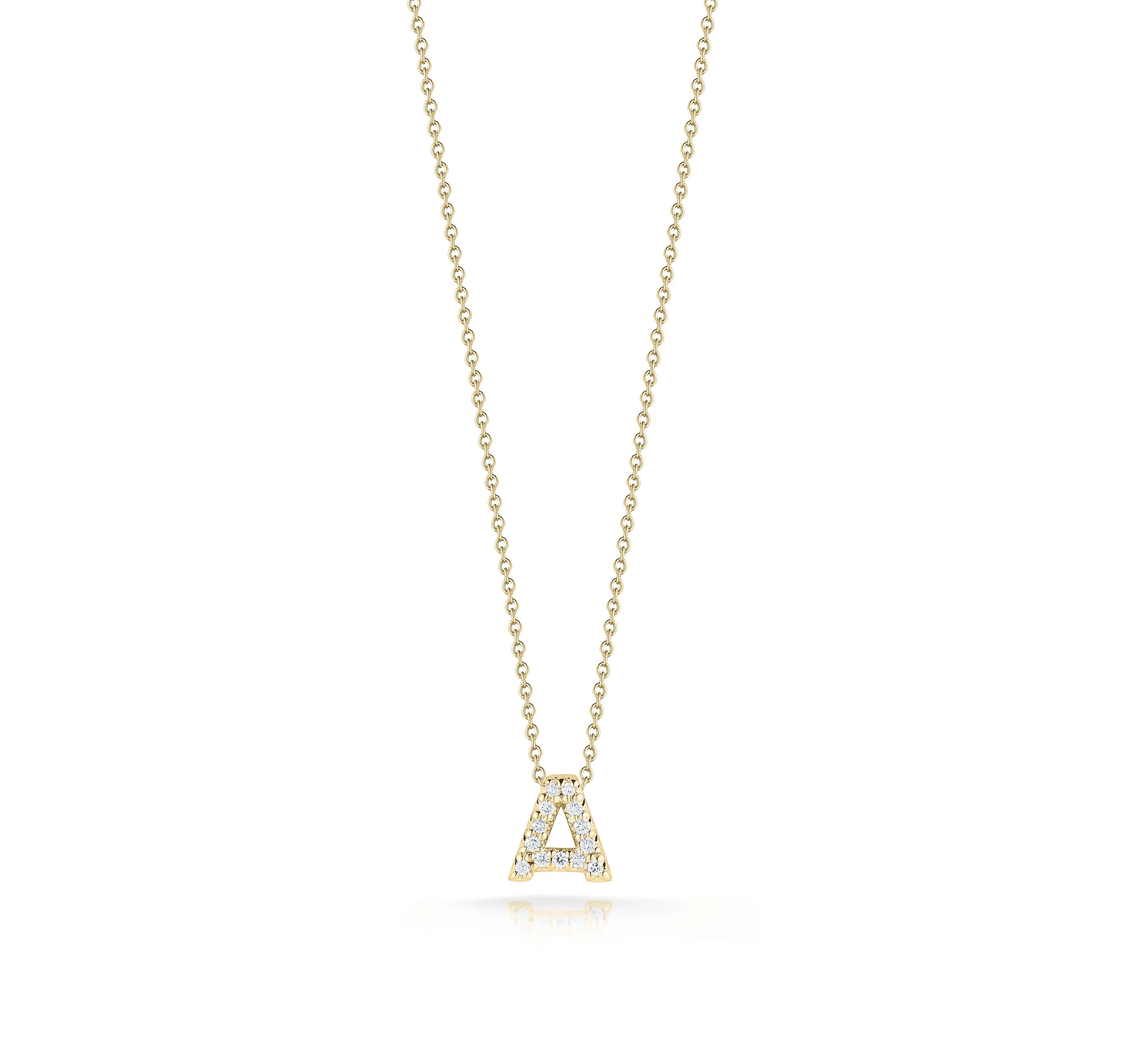 18kt Diamond 'a' Initial Necklace