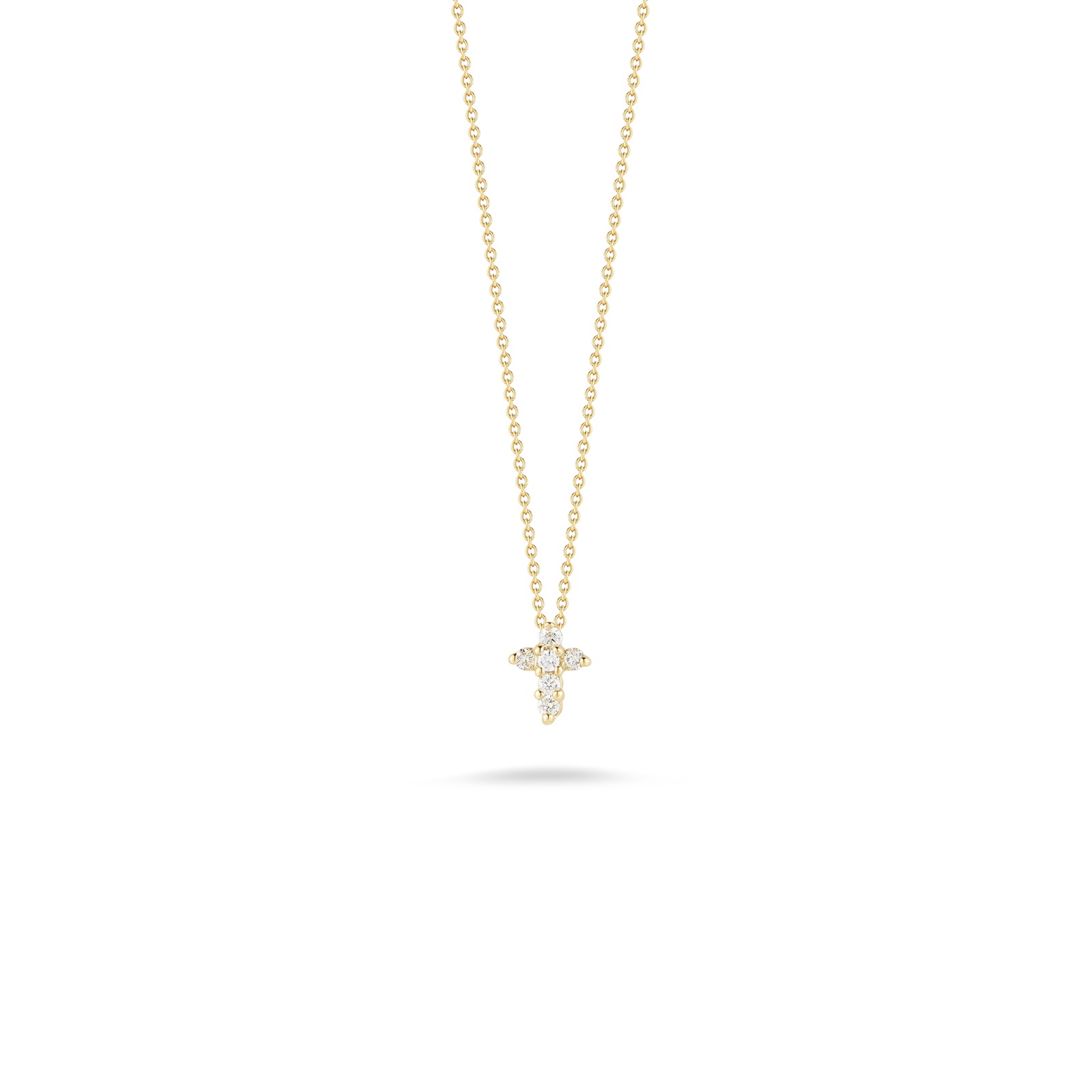 18K YELLOW GOLD TINY TREASURES DIAMOND LOCK NECKLACE - Roberto