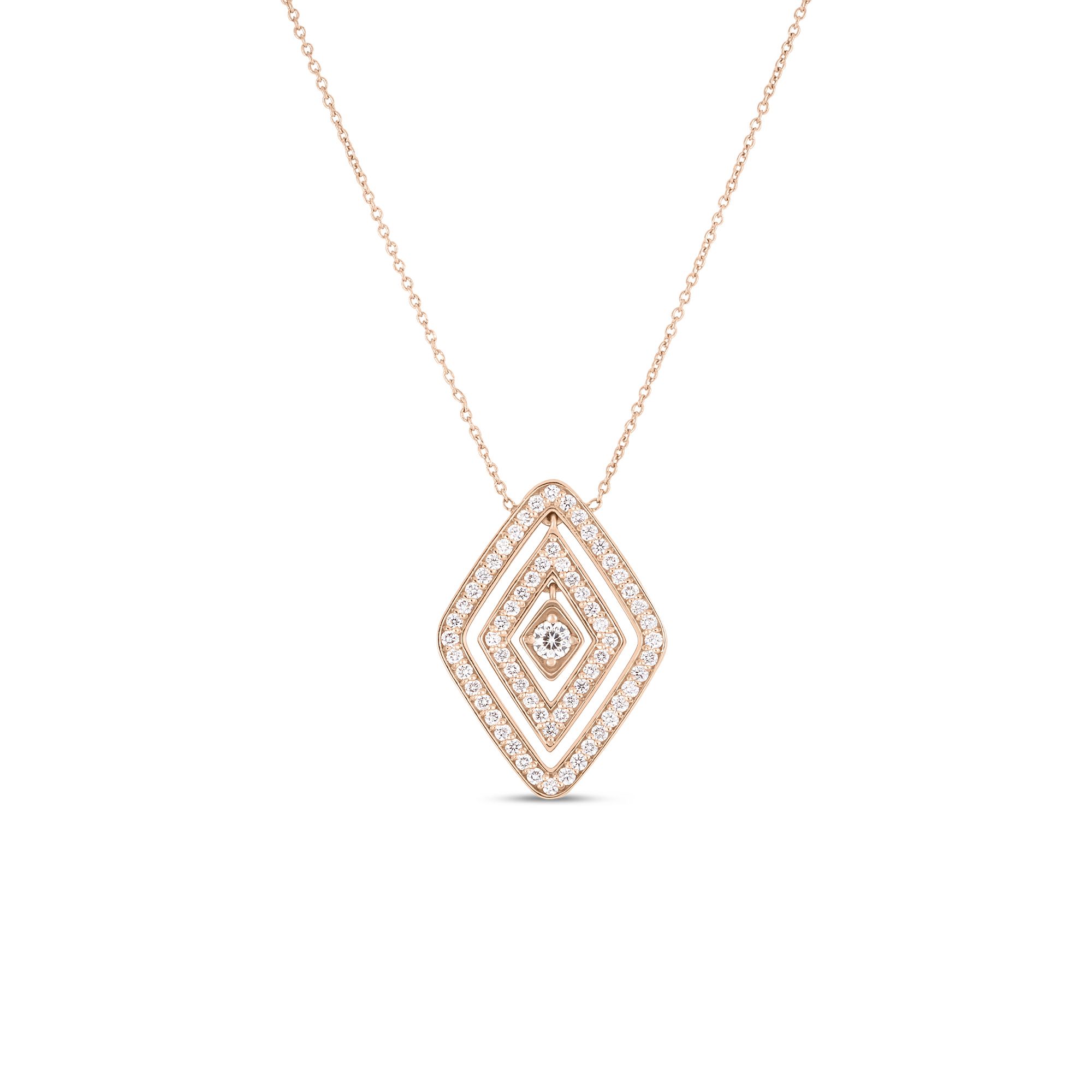 18kt Large Diamante Marquise Pendant Necklace