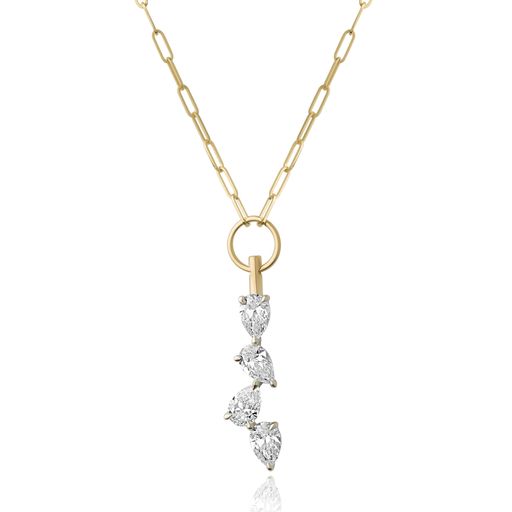 Phillips House Platinum Pear Diamond Drop Necklace