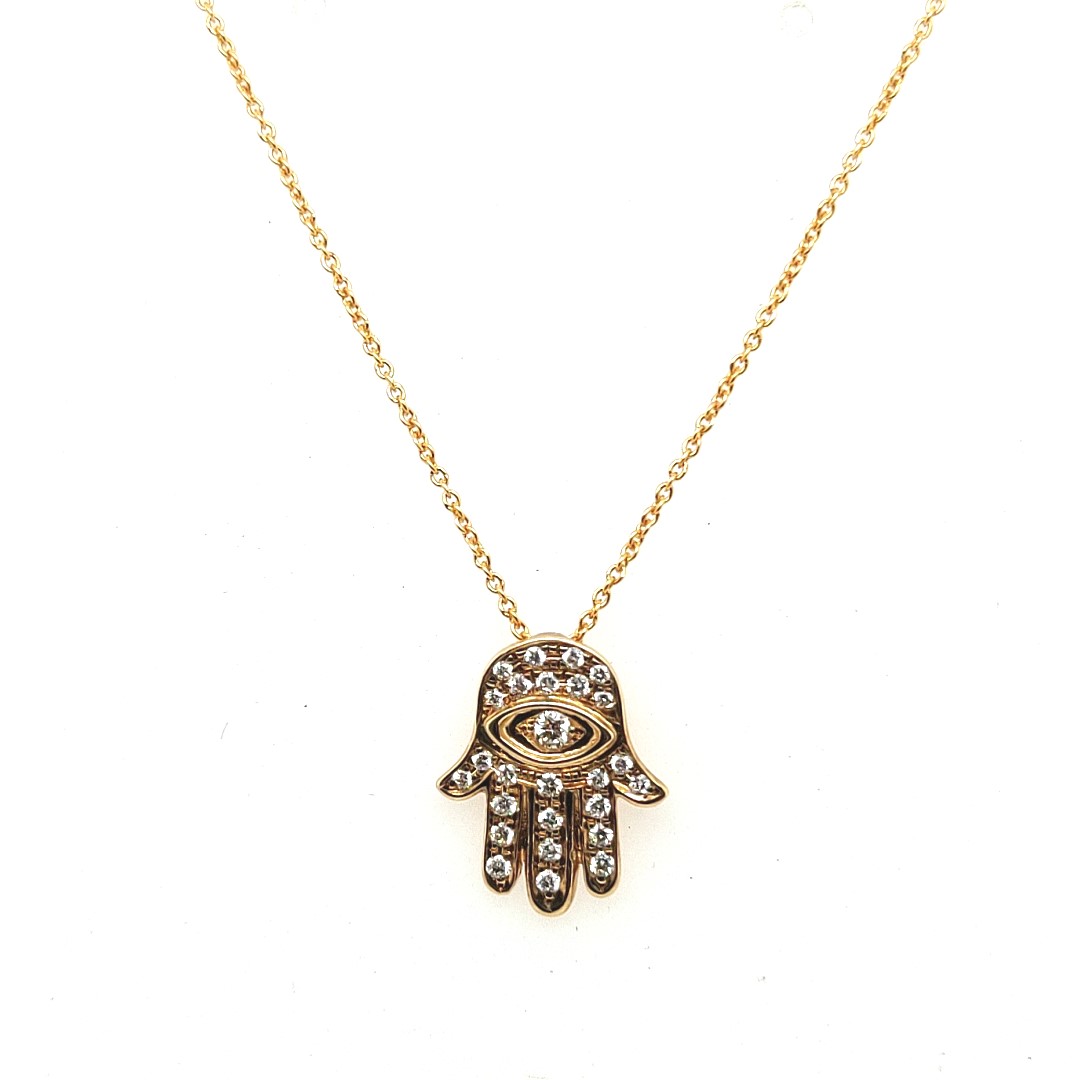 18kt Diamond Hamsa Necklace