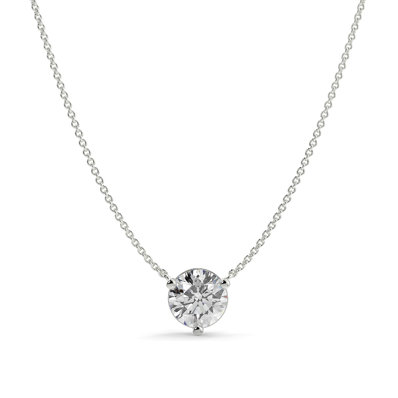 1.00 Diamond Solitaire Halo Pendant Necklace 14 Karat White Gold – Bardys  Estate Jewelry