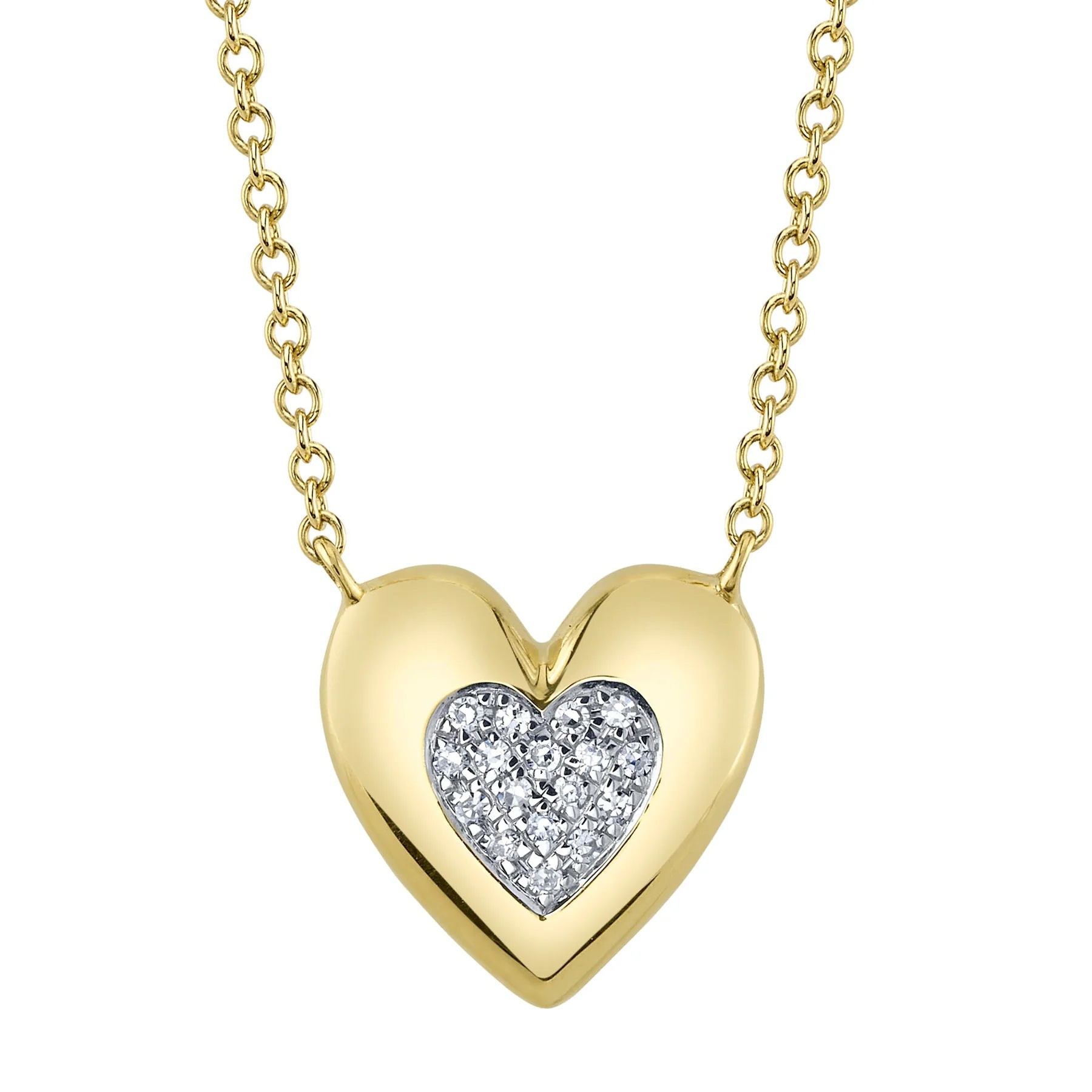 Korman Signature 14kt Yellow Gold Diamond Heart In Heart Pendant Necklace 18