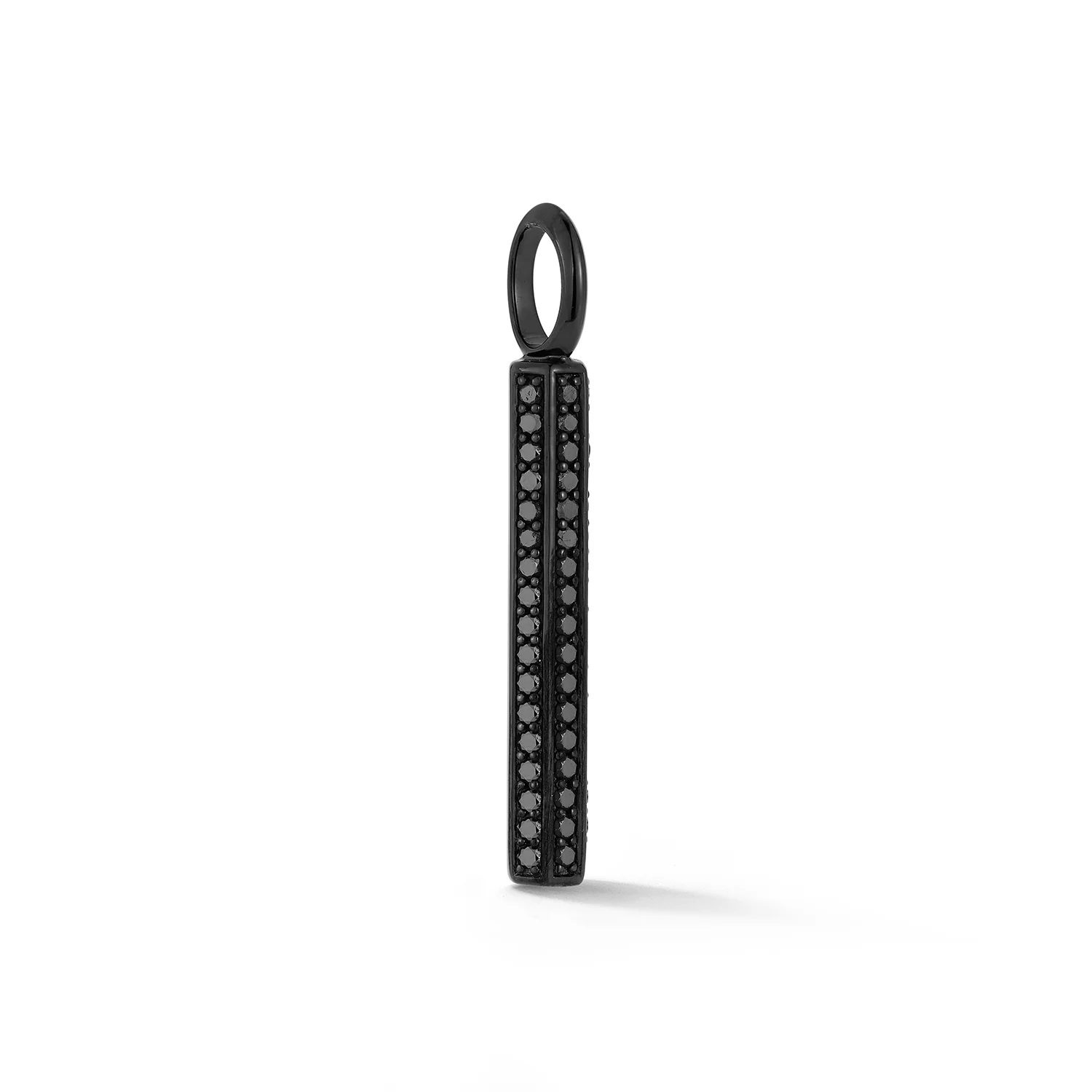 18kt Grant Black Diamond Hexagon Bar Pendant