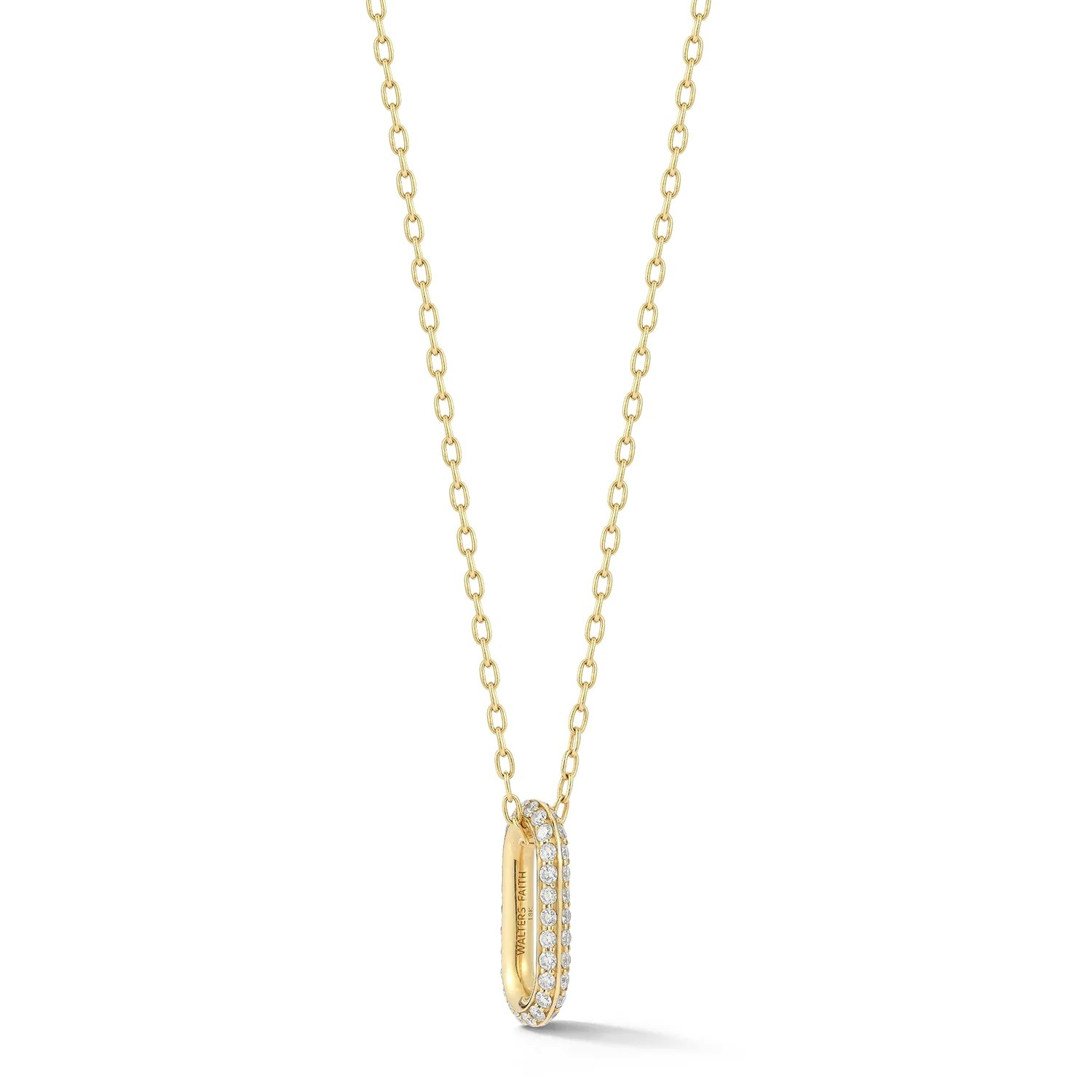 Walters Faith Saxon 18k Yellow Gold  Diamond Pave Link Necklace 24