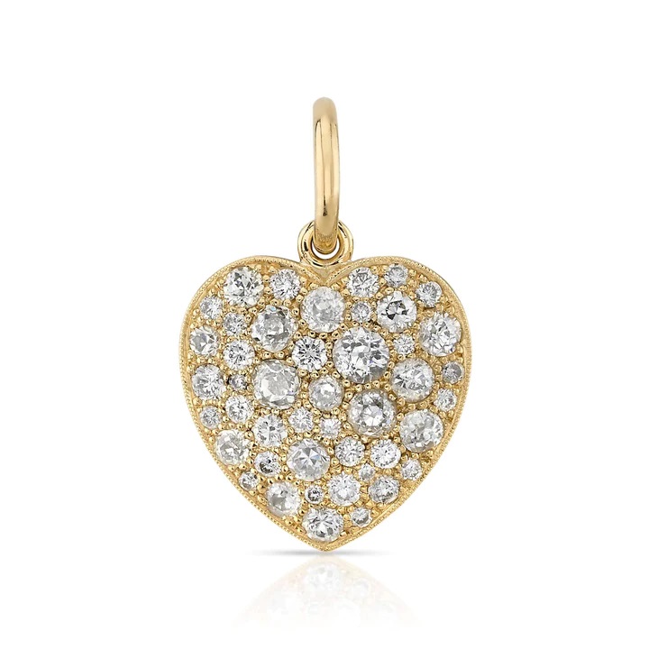 18kt Medium Heart Cobblestone Pendant