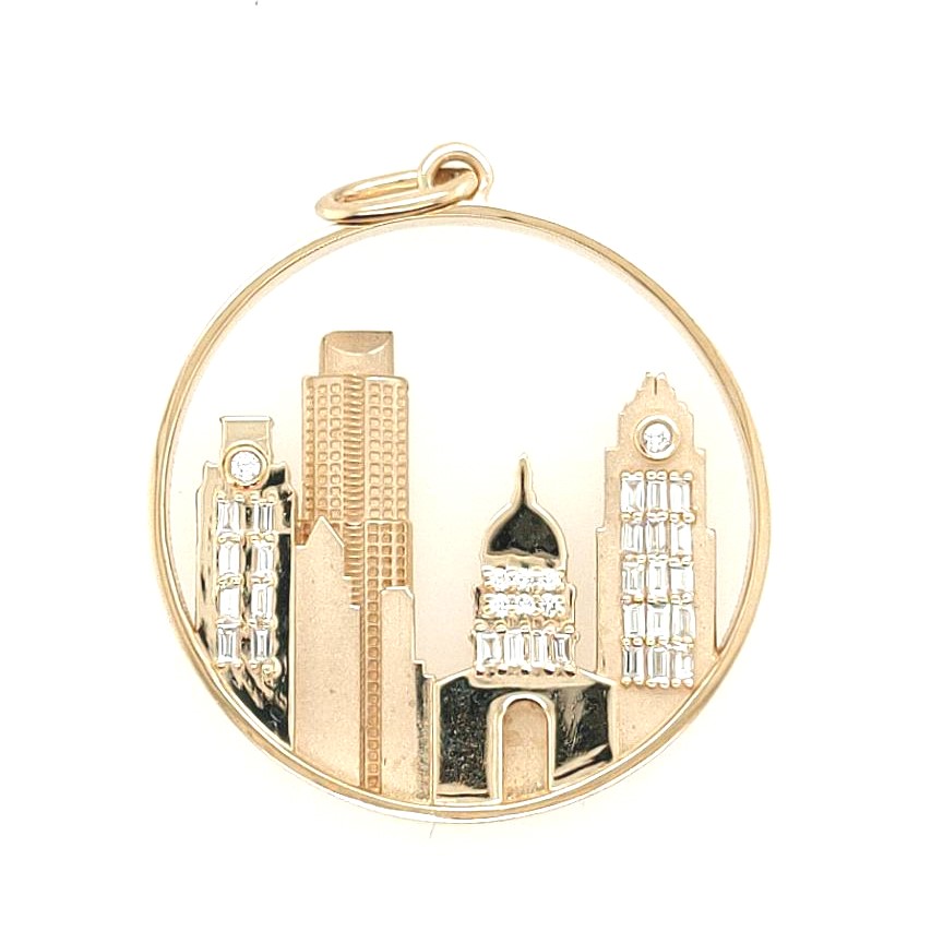 Bezel Medallion Holder Key Chain Gold Plated Accessories