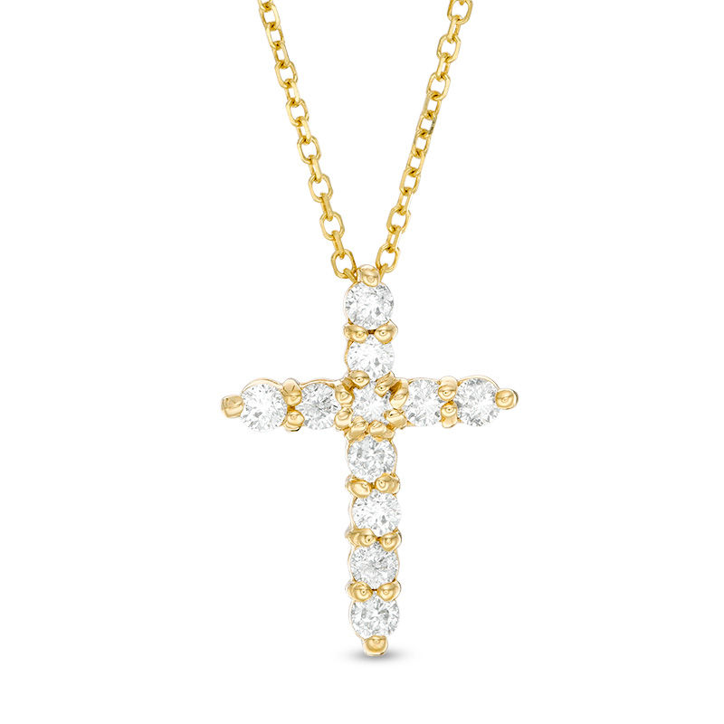 14kt Diamond Cross Pendant Necklace