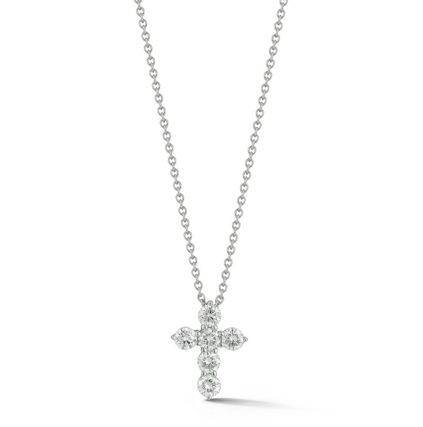 6 Diamond Shared Prong Cross Pendant