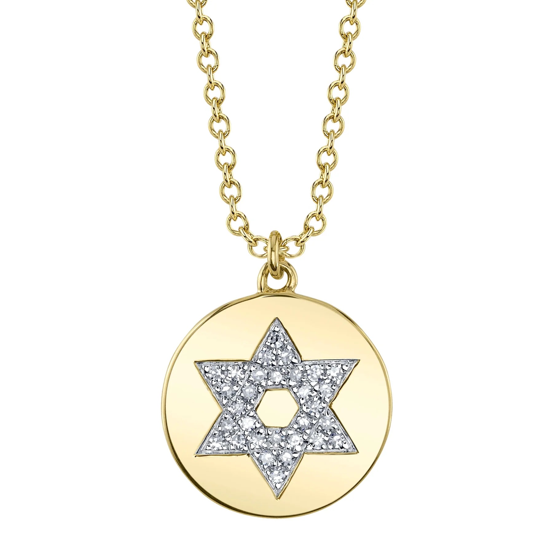 14kt Diamond Star Of David Pendant Necklace