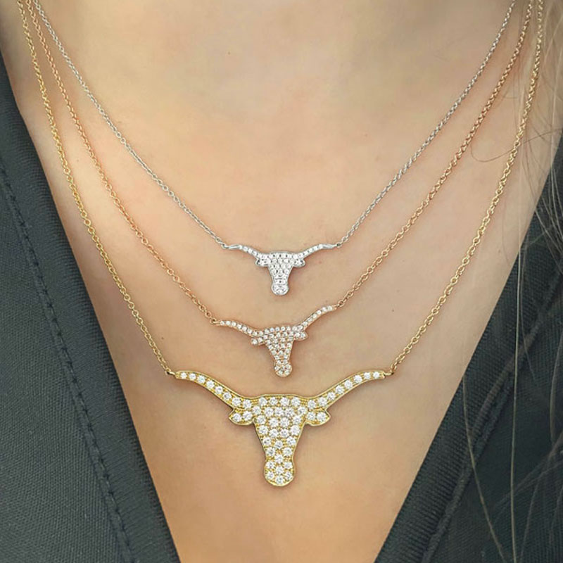 Korman Signature 18kt Large Diamond Longhorn Necklace