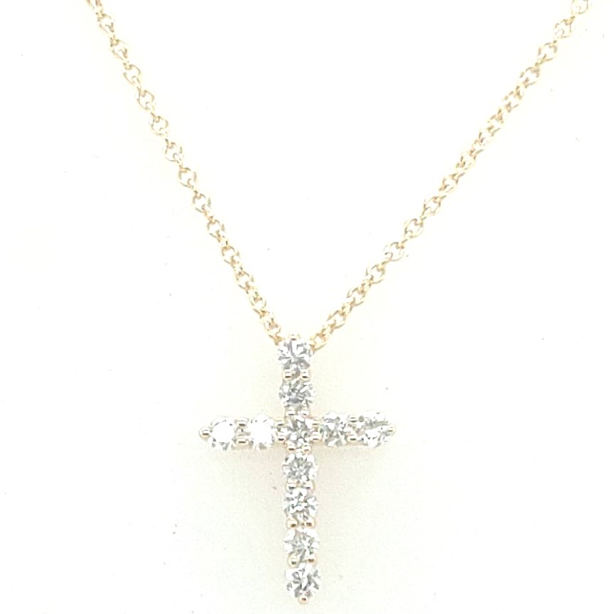 Korman Signature 14kt Yellow Gold Diamond Cross Pendant Necklace