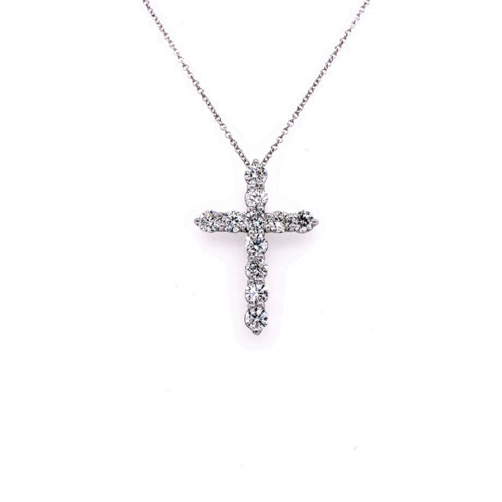 Shared Prong Diamond Cross