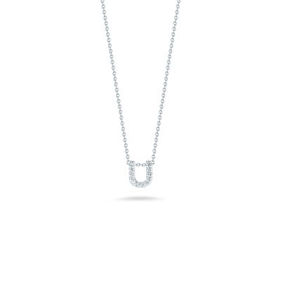 18kt Diamond 'u' Initial Necklace