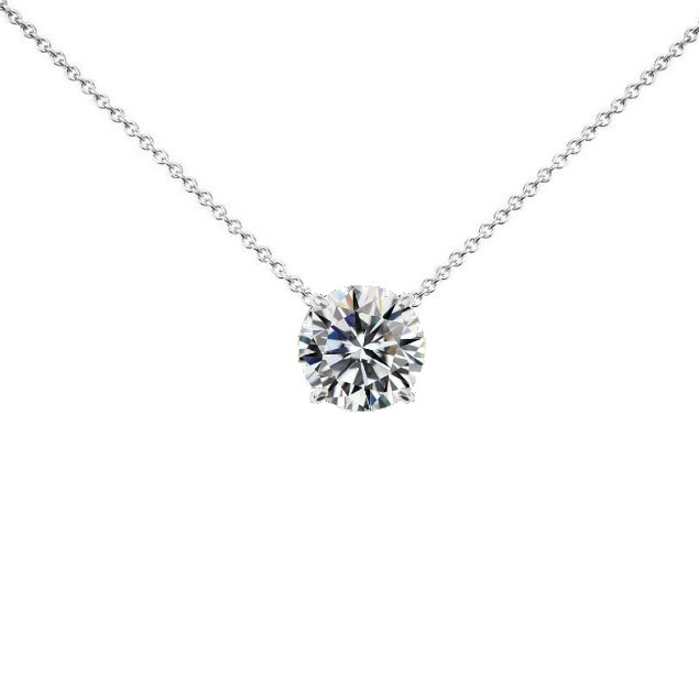 14kt Diamond Solitaire Pendant Necklace