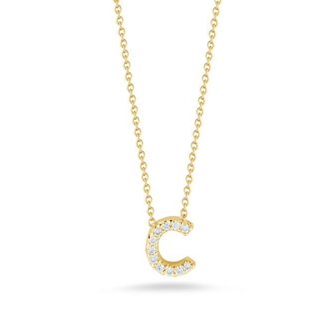 18kt Diamond 'c' Initial Necklace