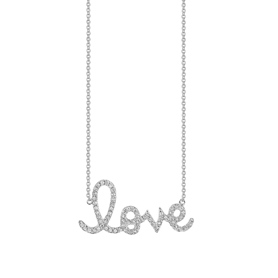 Sydney Evan 14kt White Gold  Love Pendant Necklace