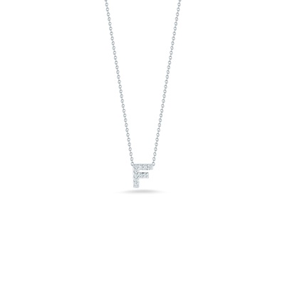 18kt Diamond 'f' Initial Necklace