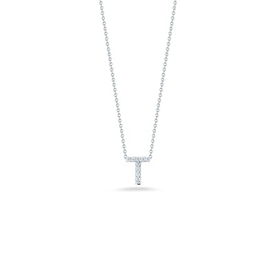18kt Diamond 't' Initial Necklace