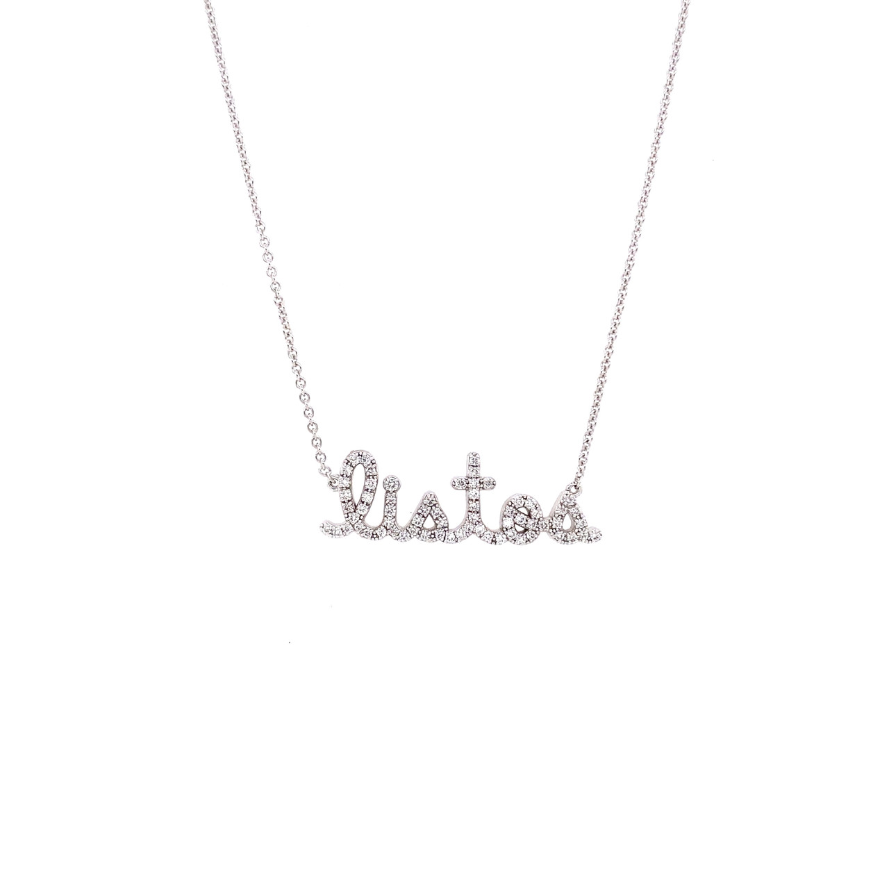 14kt "listos" Script Necklace