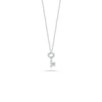 Roberto Coin 18kt White Gold and  Diamond Key Necklace