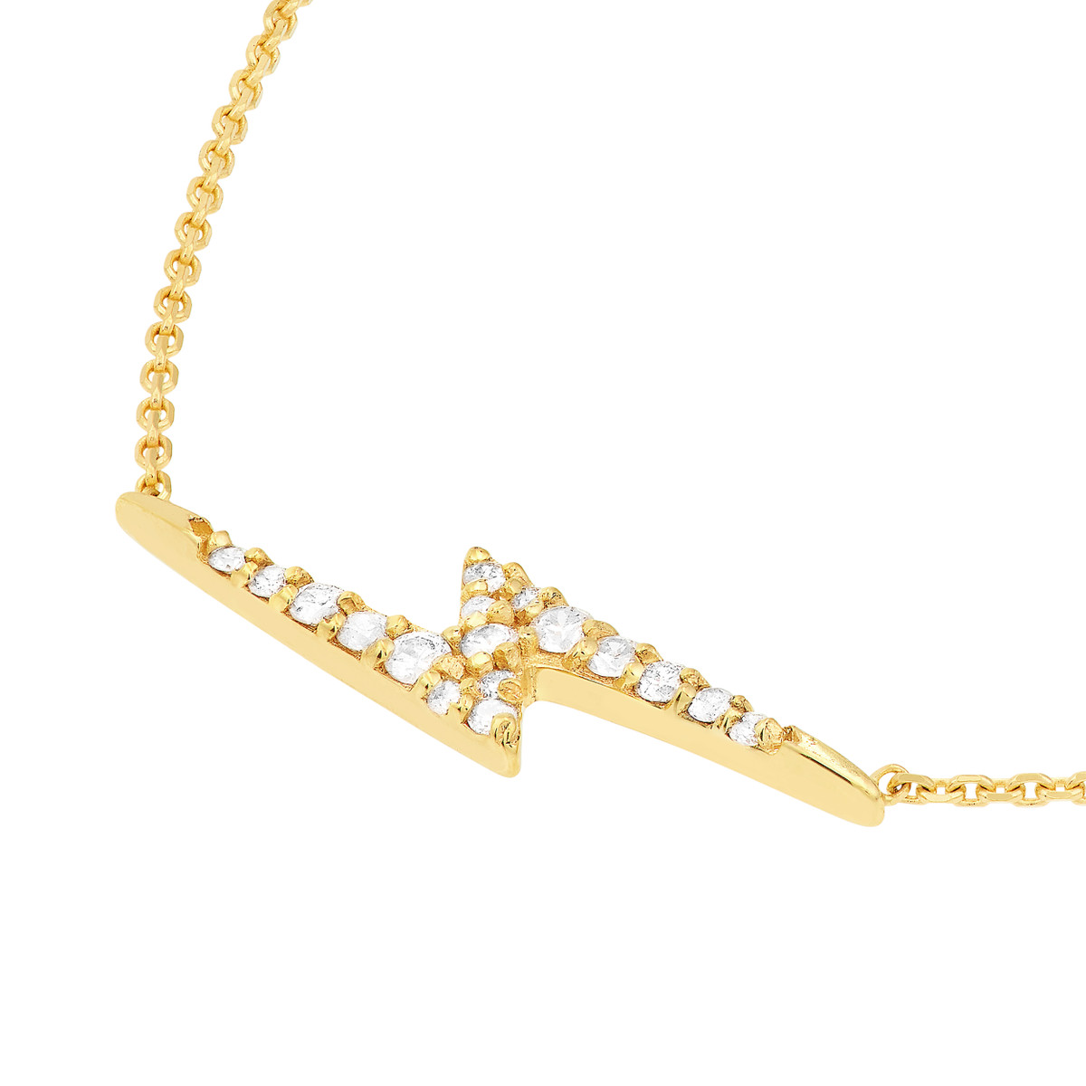 14kt Diamond Thunder Bolt Necklace