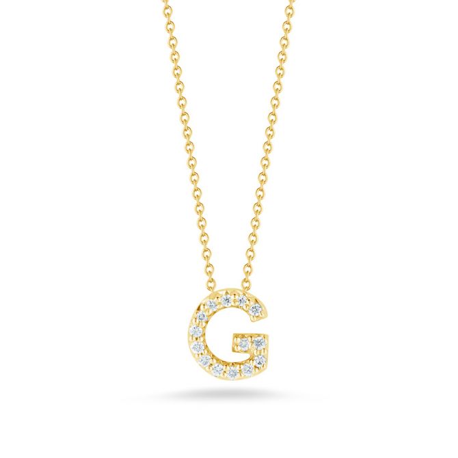 18kt Diamond 'g' Initial Necklace