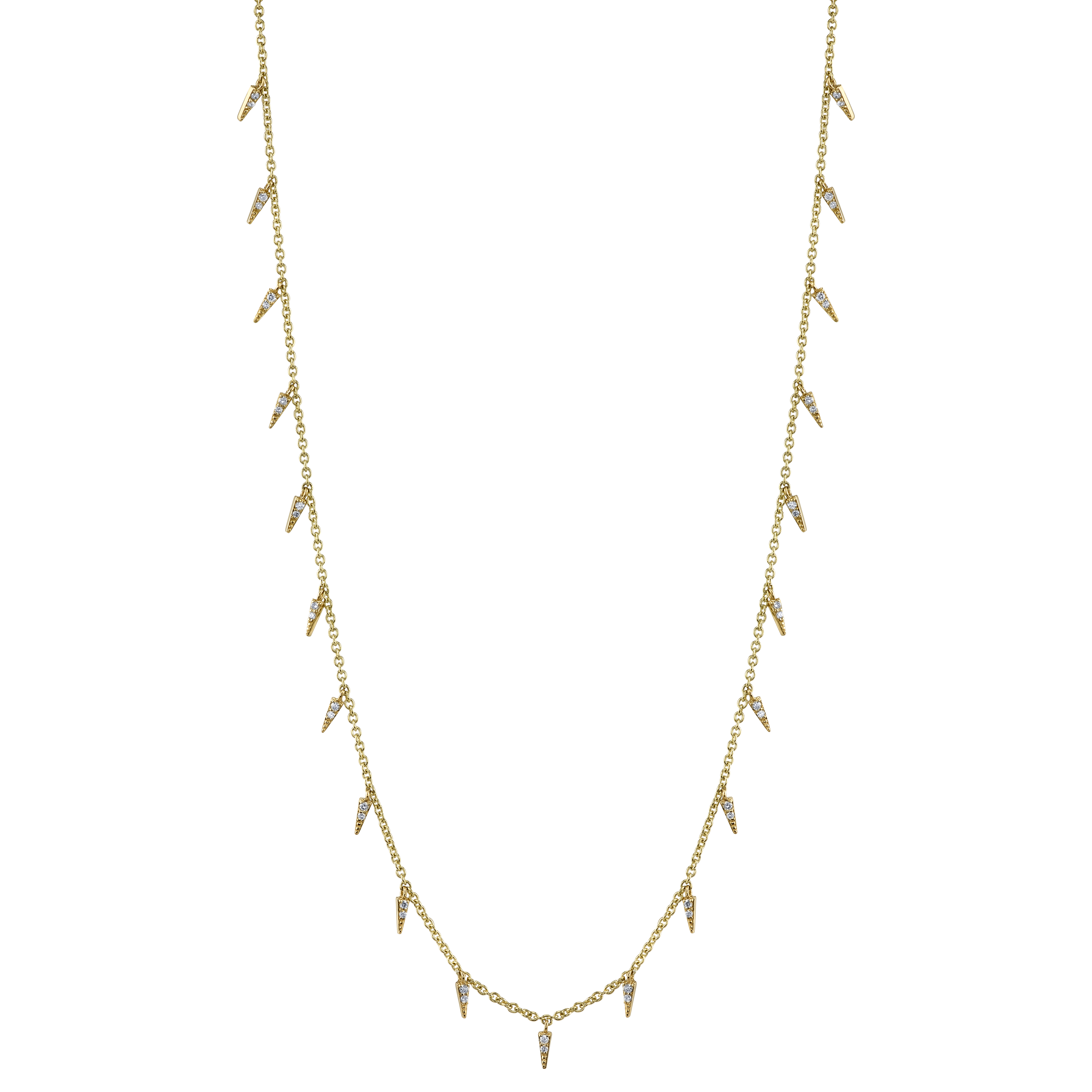 14kt Pave Fringe Drop Necklace