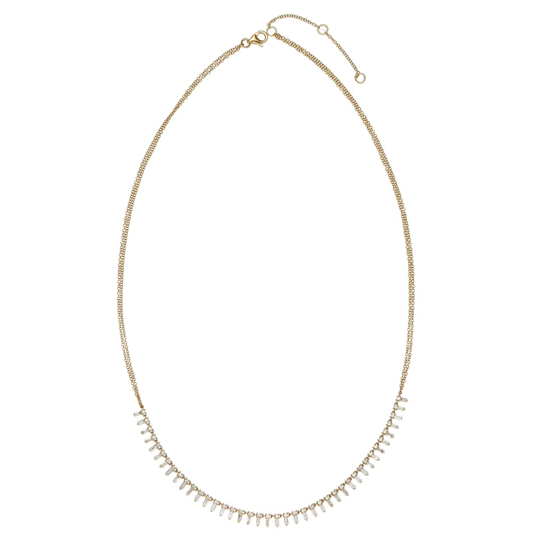 Sethi Couture 18kt Yellow Gold  Zeena Baguette Diamond Necklace