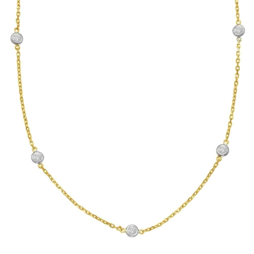 18kt Two Toned Diamonds By The Yard Necklace