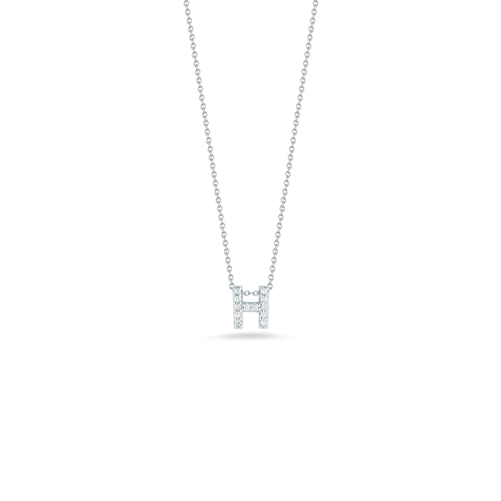 18kt Diamond 'h' Initial Necklace