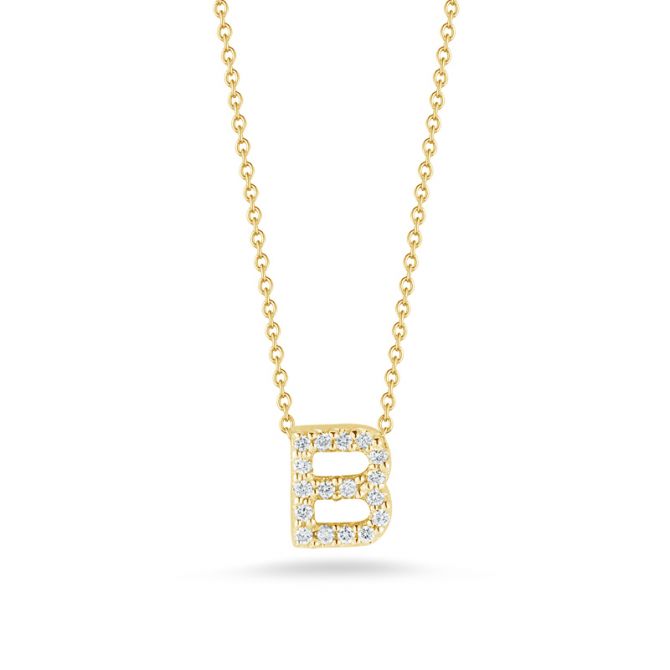 18kt Diamond 'b' Initial Necklace