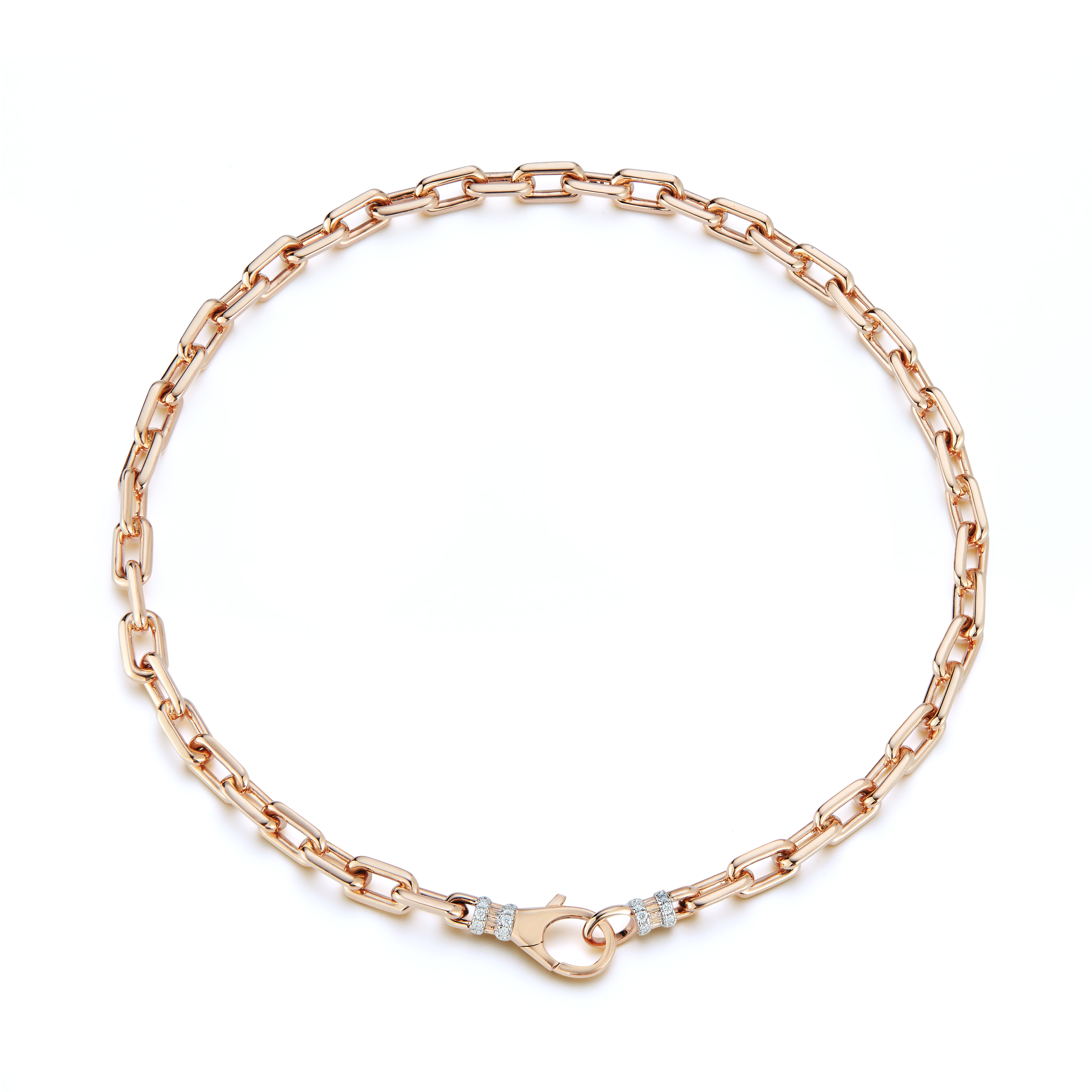 Walter's Faith 18kt Rose Gold Clive Chain Link Choker Necklace 15