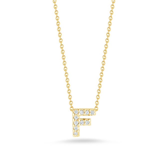 18kt Diamond 'f' Initial Necklace