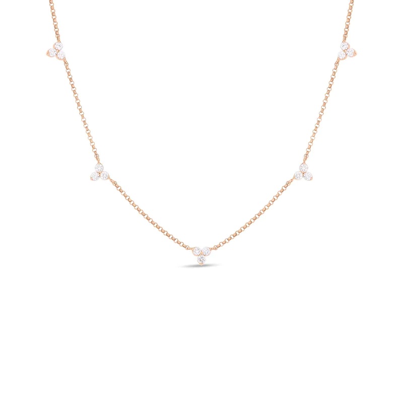 18kt Five Station Diamond Love By The Yard Necklace