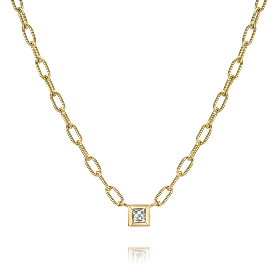 Single Stone 18kt Yellow Gold Karina Solitaire Necklace