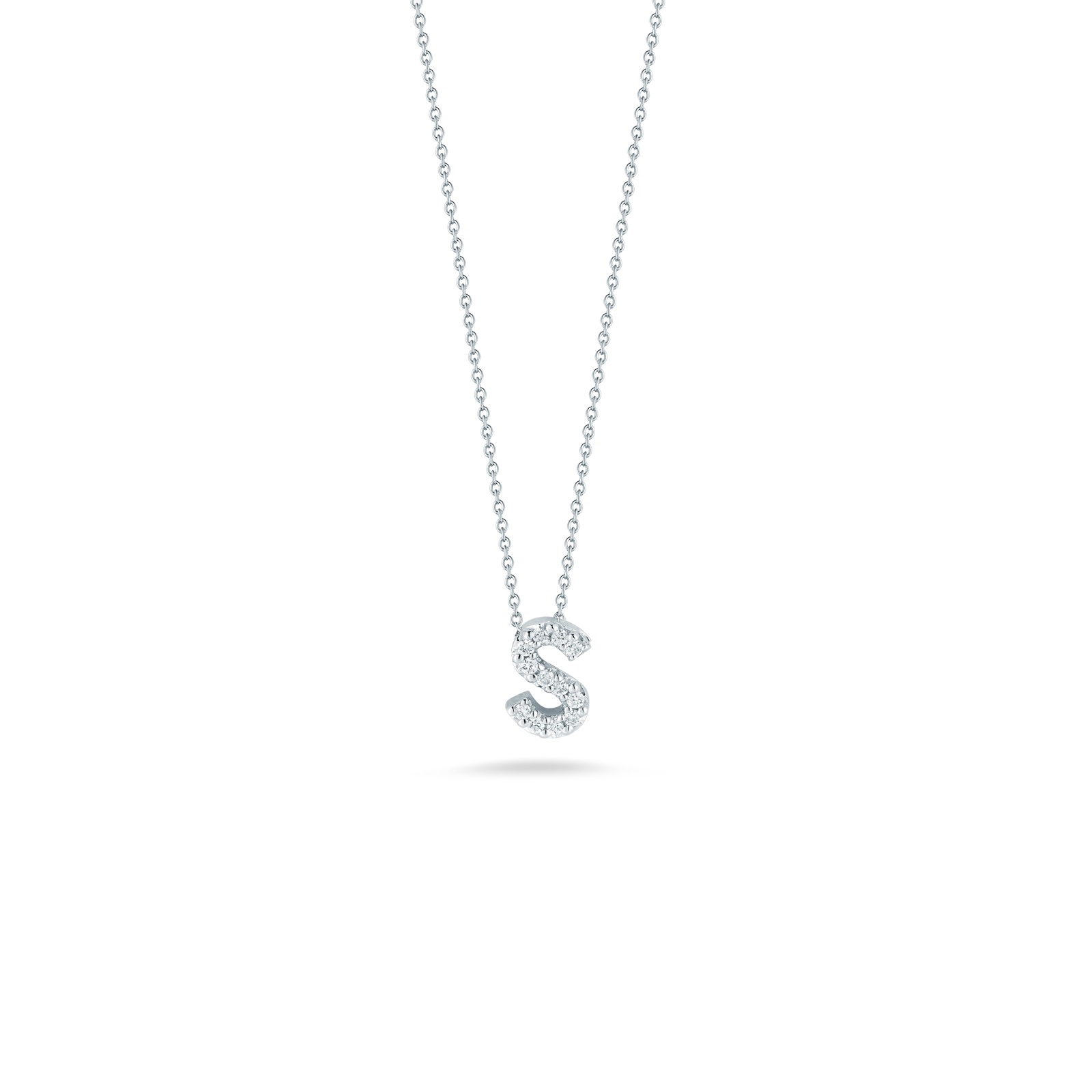18kt Diamond 's' Initial Necklace