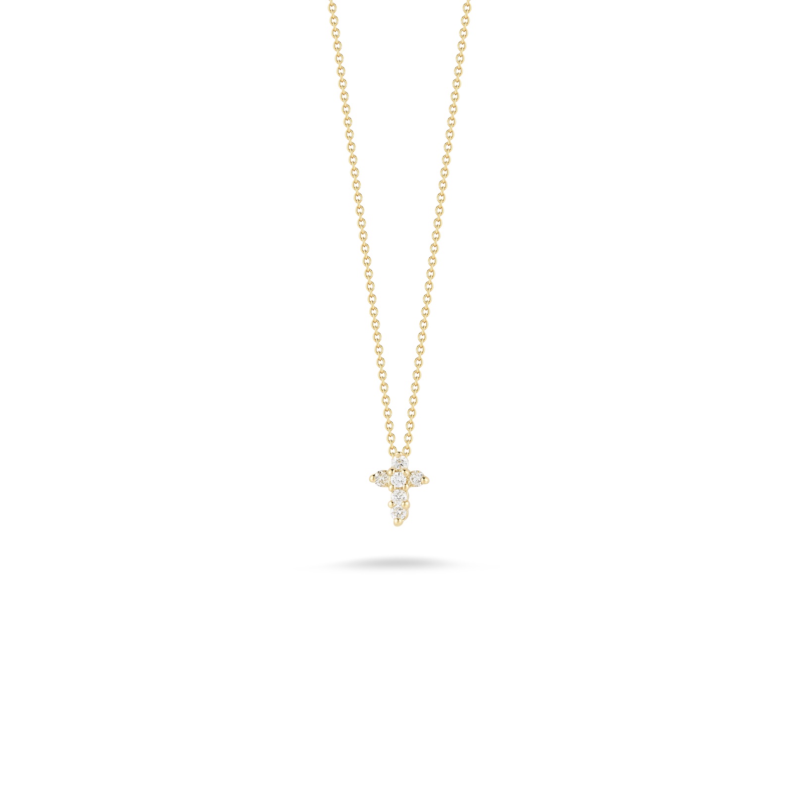 18kt Diamond Baby Cross Pendant Necklace
