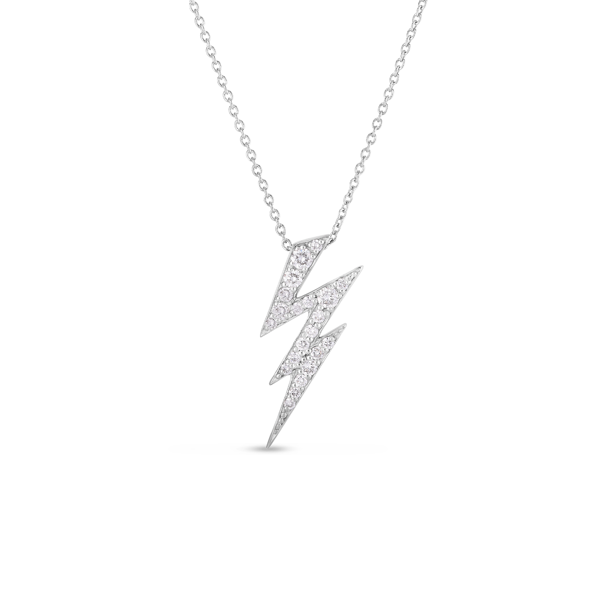 18kt Diamond Lightning Bolt Pendant Necklace