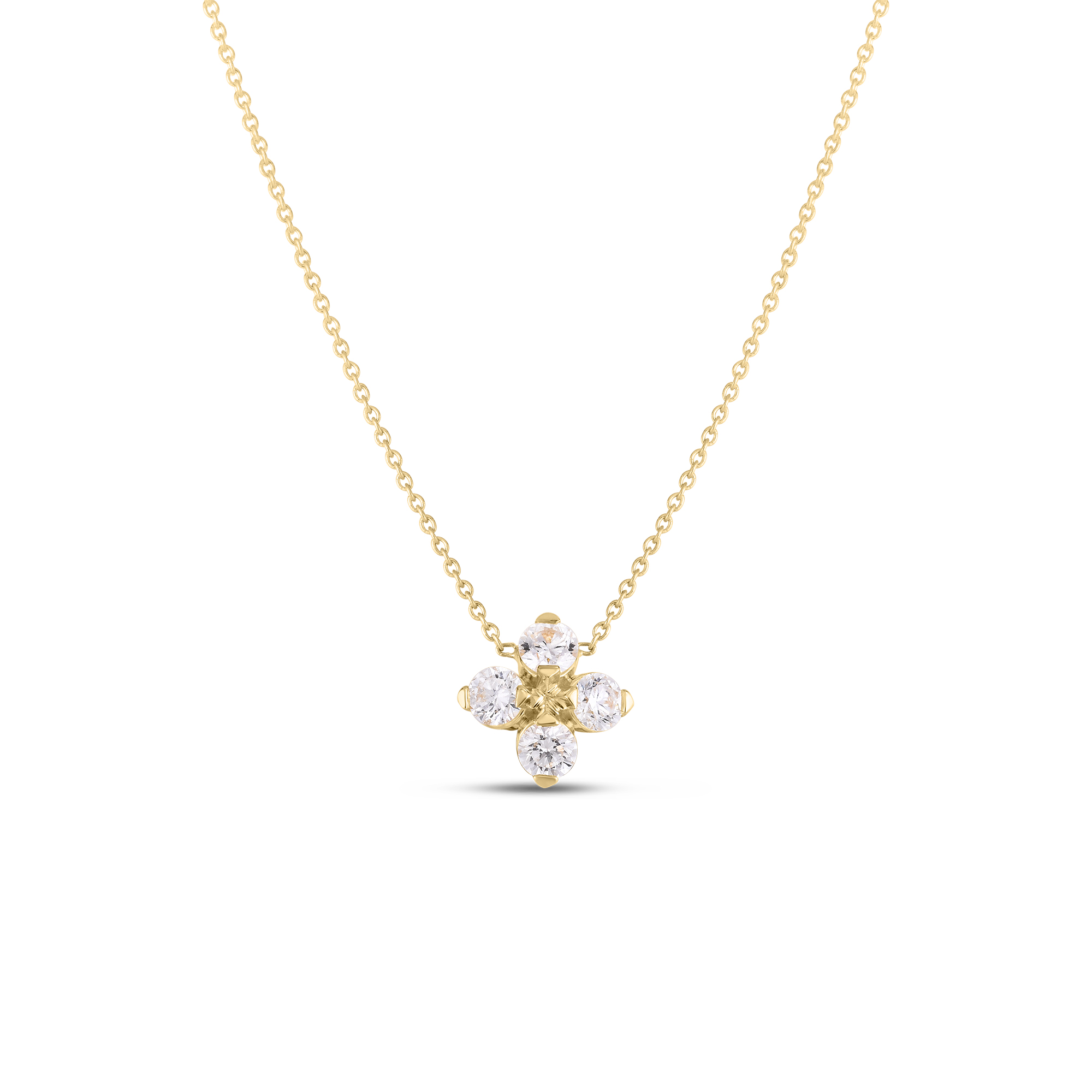 18kt Diamond Flower Pendant Necklace
