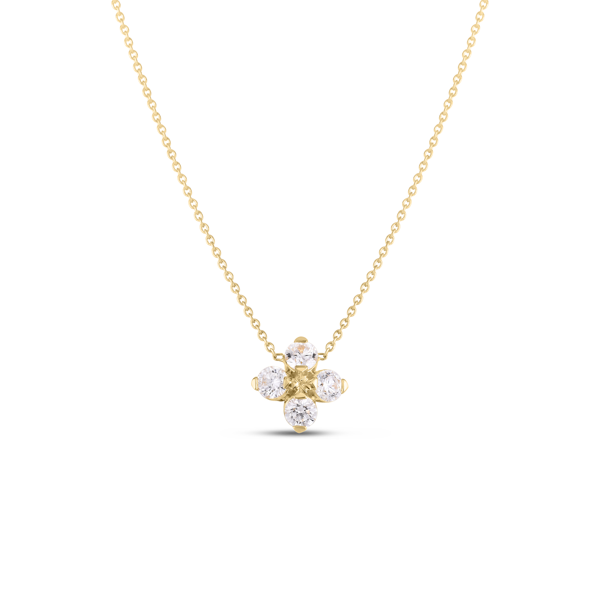 18kt Diamond Flower Pendant Necklace