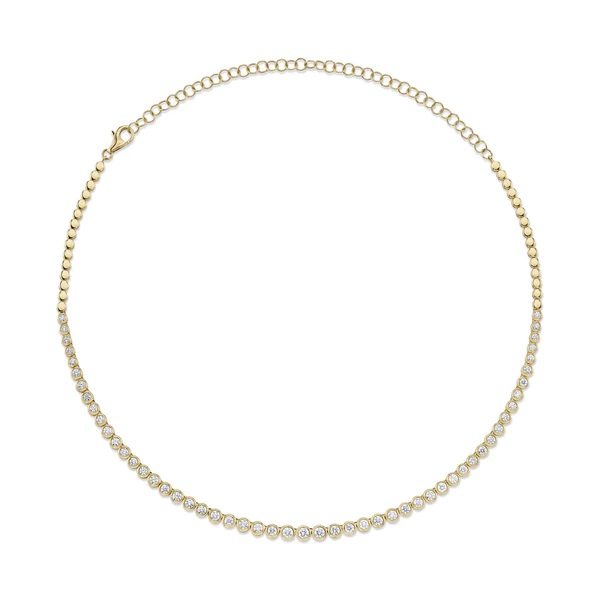 14kt Diamond Bezel Riviera Necklace