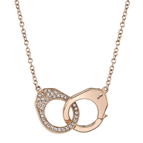 Korman Signature 14kt Rose Gold and Diamond Handcuff Necklace