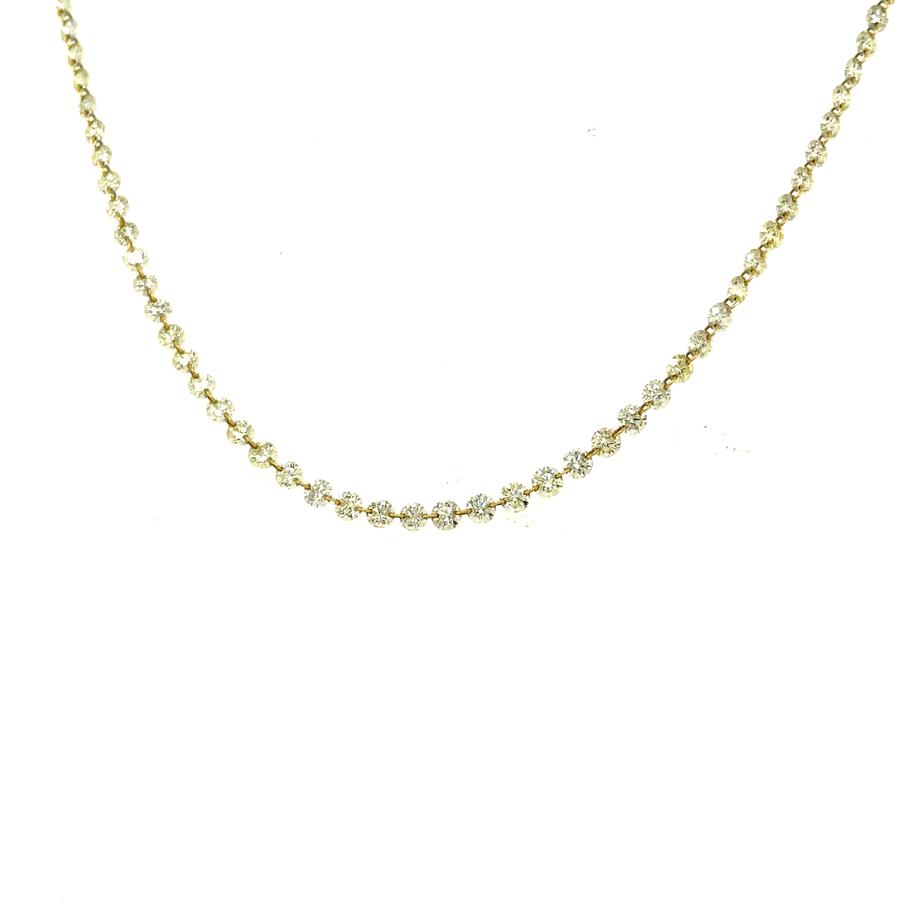 18kt Fancy Yellow Floating Diamond Necklace