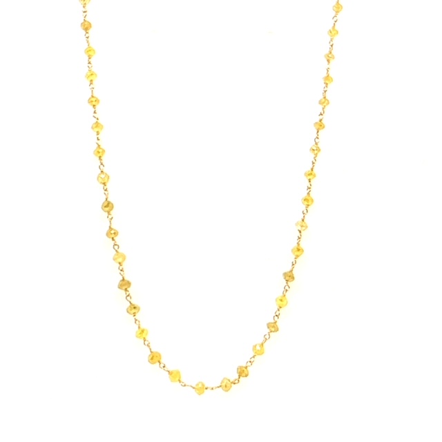 14kt Yellow Diamond Bead Chain Necklace