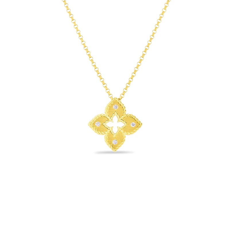 Roberto Coin 18kt Yellow Gold Petite Venetian Diamond Pendant Necklace