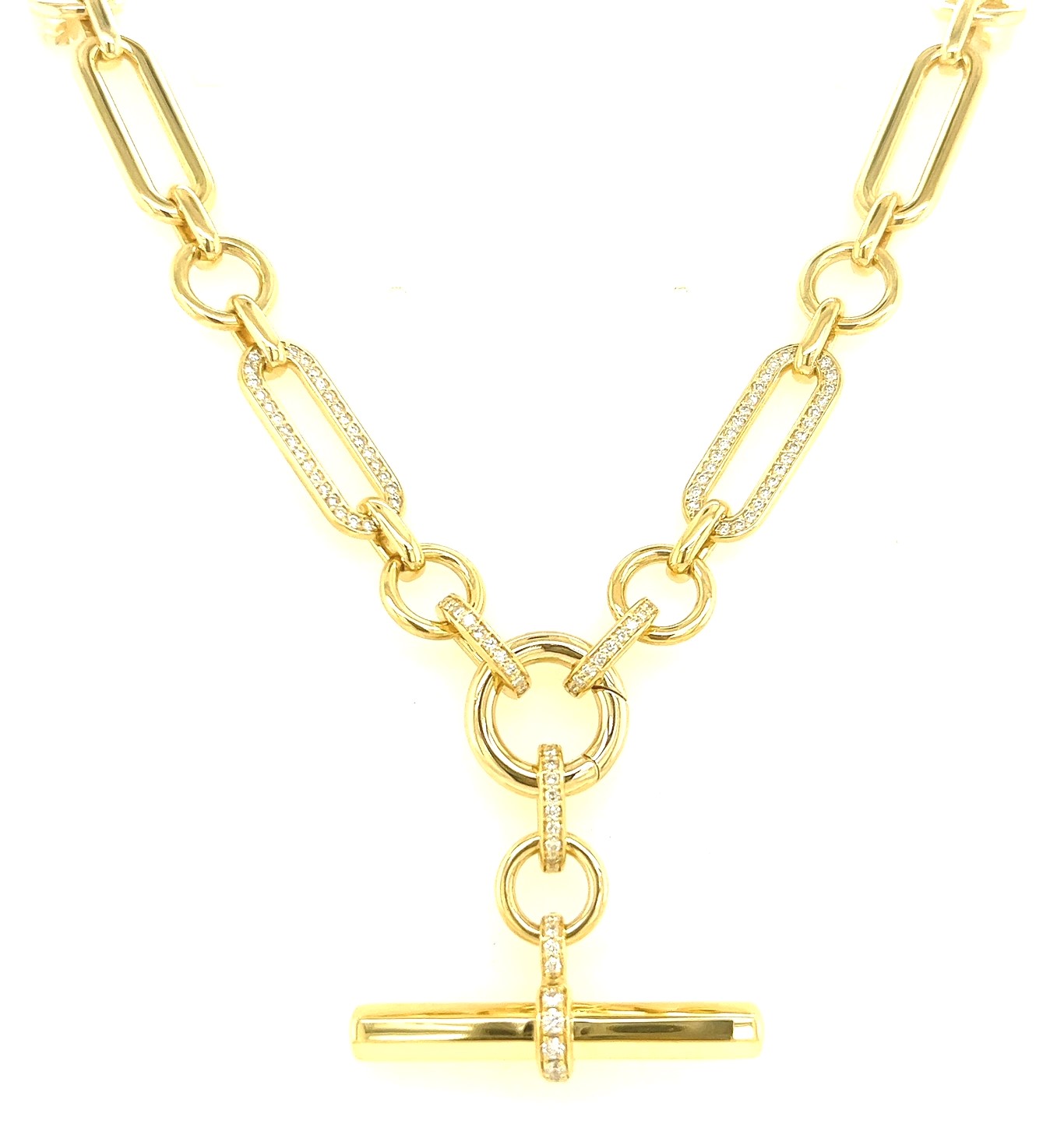 Korman Signature 18kt Yellow Gold Elongated Link Toggle Chain Necklace