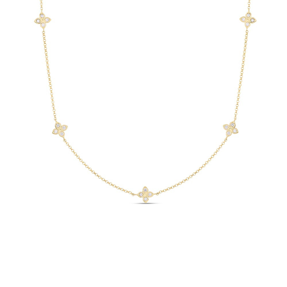 18kt Diamond Love By The Yard 5 Station Necklace