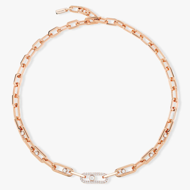 Messika 18kt Rose Gold Move Link Diamond Necklace