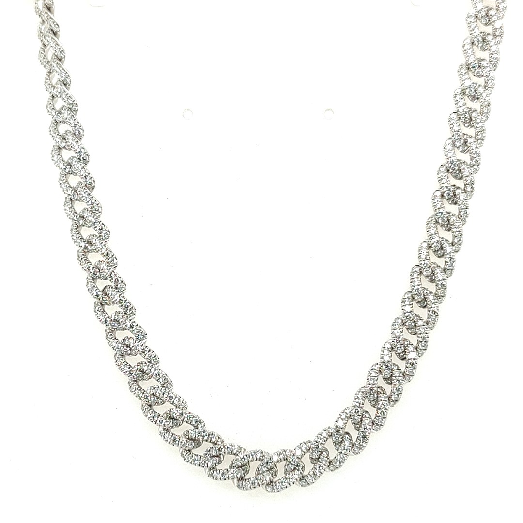 14kt Diamond Pave Curb Chain